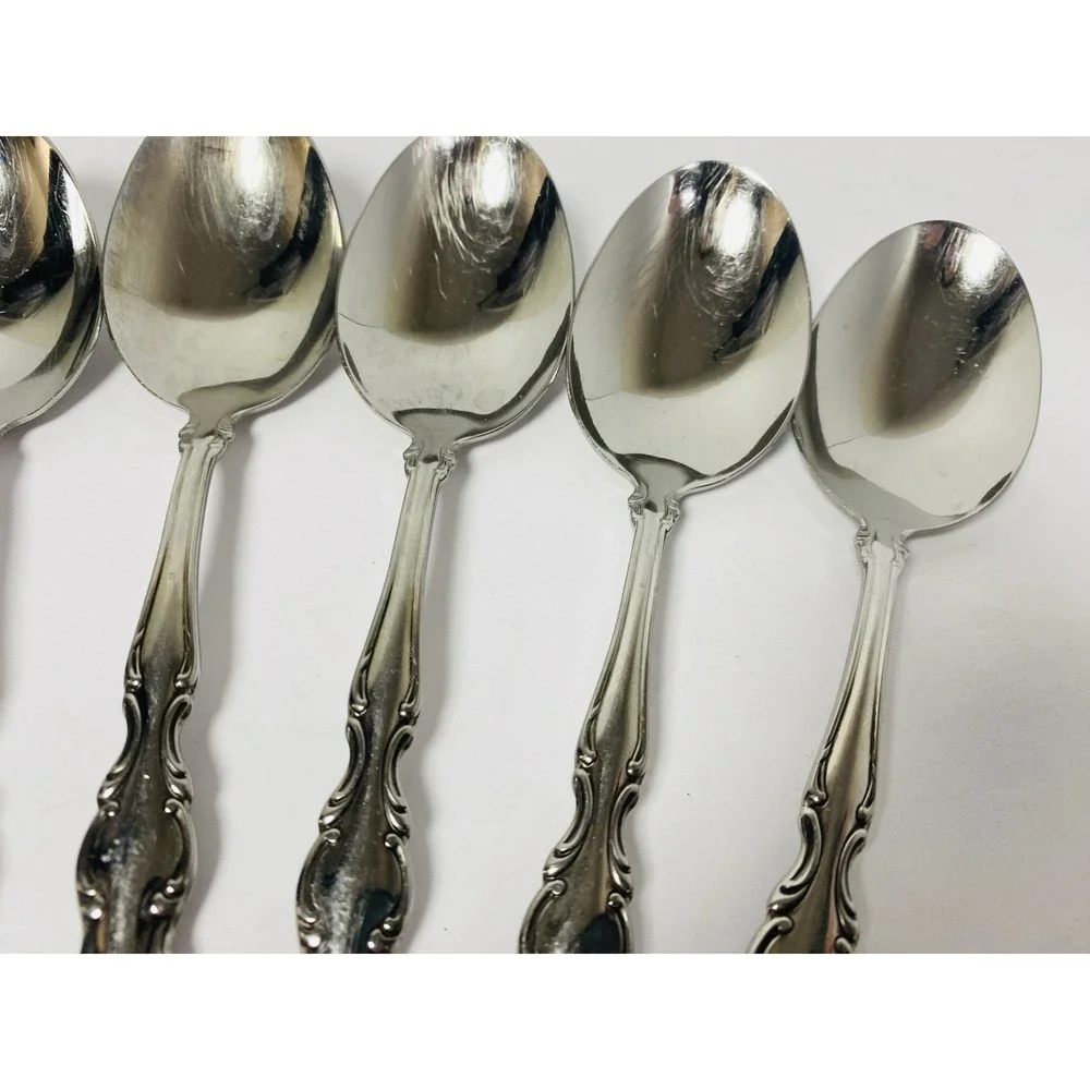 7 Place Oval Soup Spoons Oneida Deluxe MOZART Stainless 6 3/4